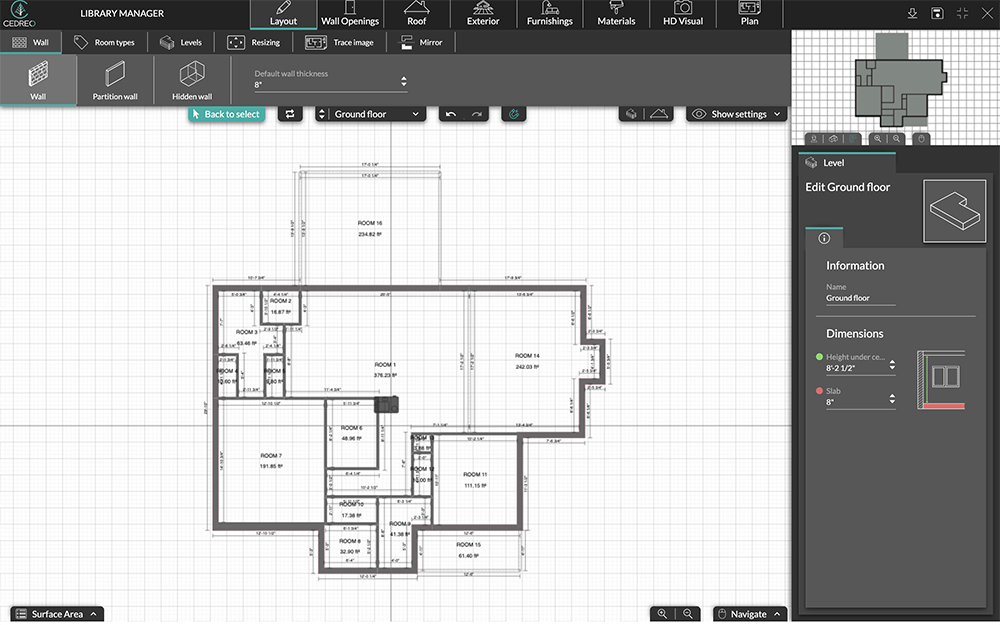 Paso de diseño en el software Cedreo