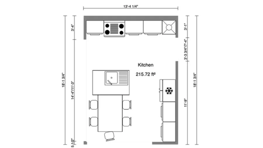 Kitchen 2D floor plan by Cedreo