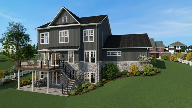 3D render of a modern farmhouse created with Cedreo