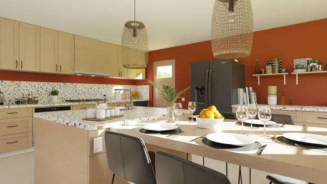 3D render of a kitchen designed with Cedreo