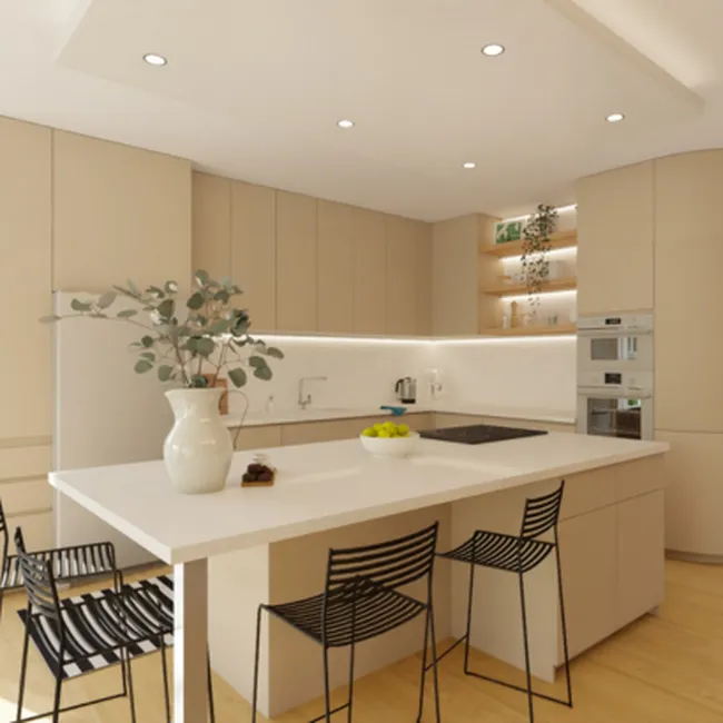 3D render of a remodeled kitchen designed with Cedreo
