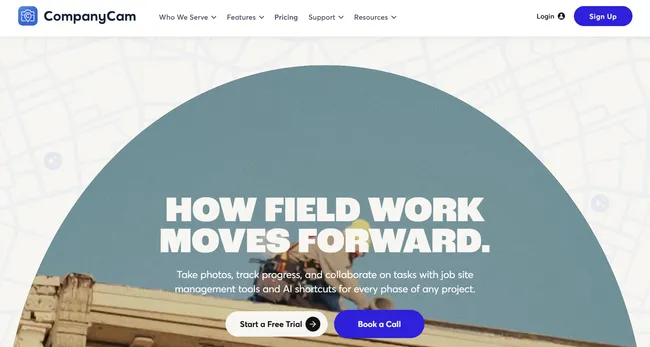screenshot Company Cam home page