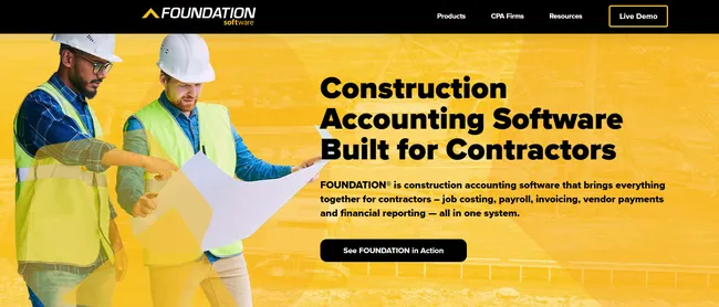 screenshot home page Foundation Software