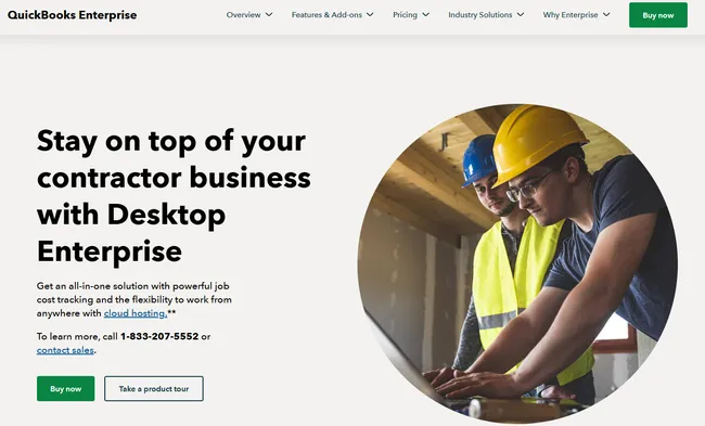 screenshot home page QuickBooks