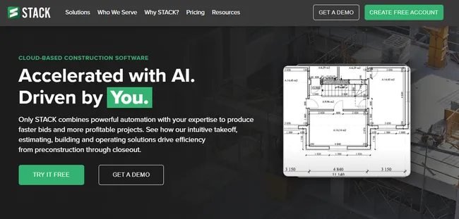 screenshot home page Stack