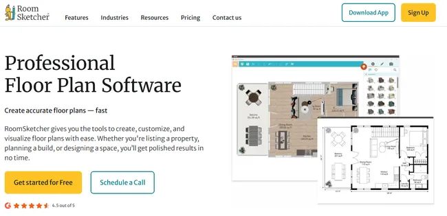 screenshot home page roomsketcher
