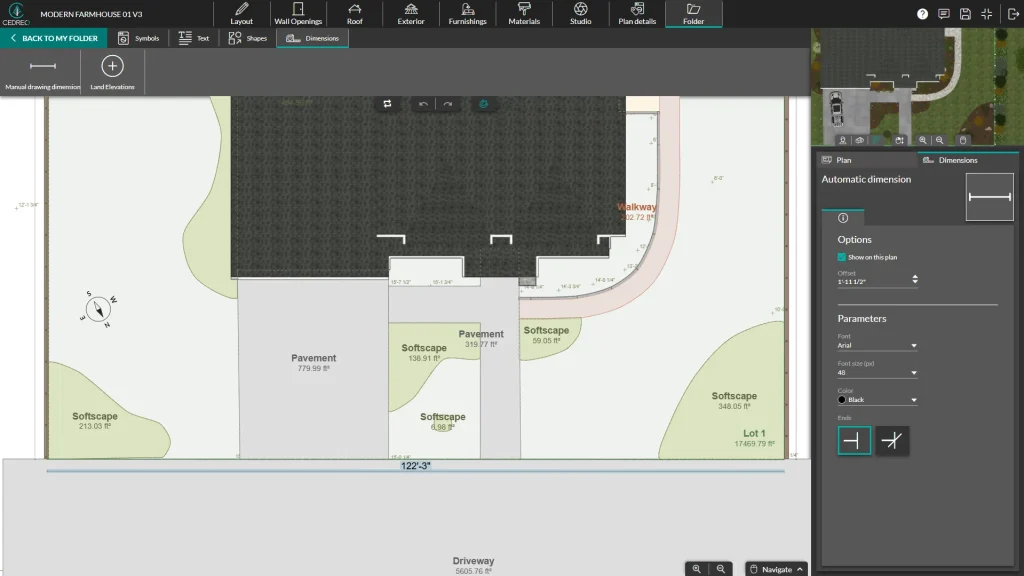 How to make a site plan with Cedreo - step 4