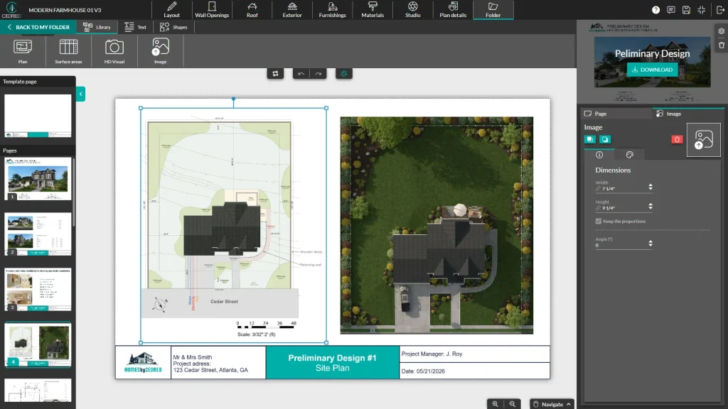 How to make a site plan with Cedreo - step 9