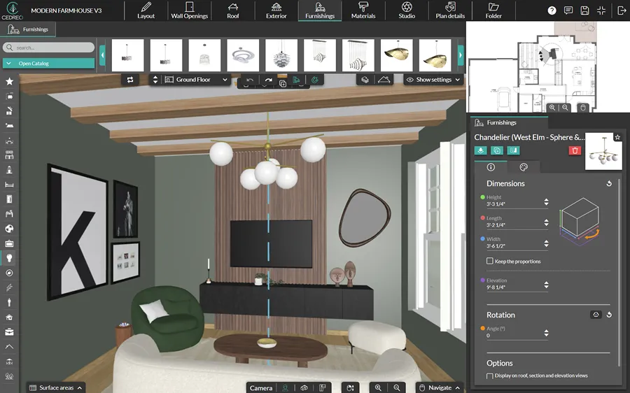 screenshot cedreo software - add decor