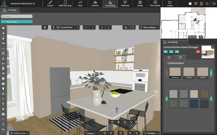 screensot cedreo software - materials