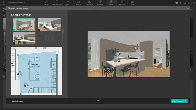 screenshot cedreo software studio interior render