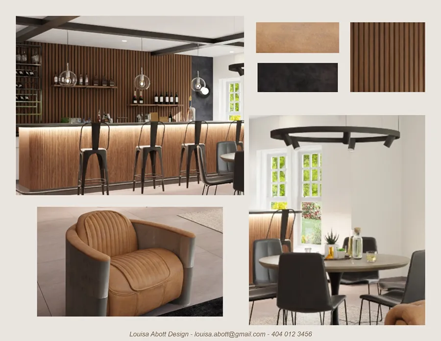 Interior design moodboard example by Cedreo