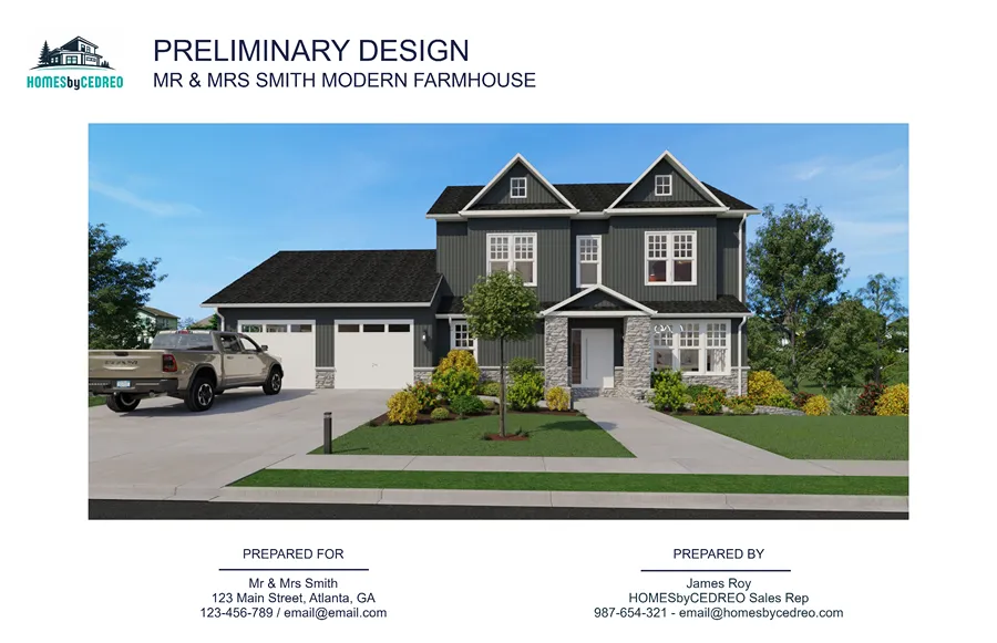 Preliminary house design created with Cedreo