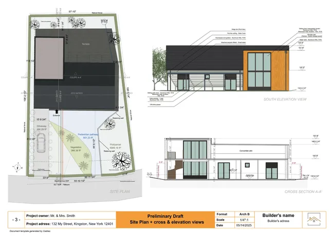 pre-sales document with site plan created with Cedreo