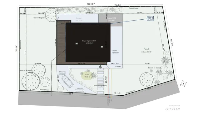 2D site plan designed with Cedreo