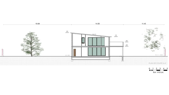 Plan de coupe maison moderne par Cedreo