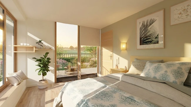 Rendu 3D photo réaliste intérieur d'une chambre parentale réaliser avec le logiciel Cedreo
