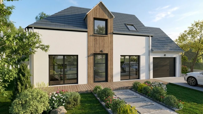 Rendu 3D d'une maison individuelle avec effet IA réalisé avec le logiciel Cedreo