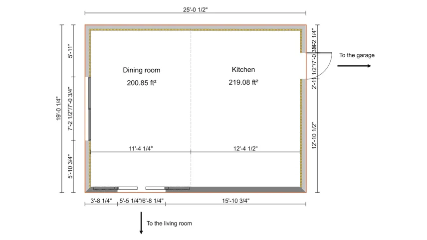 add dimensions to your kitchen layout with Cedreo