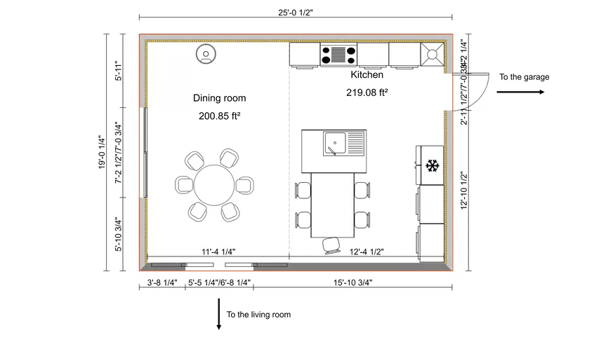 Add symbols to your kitchen layout with Cedreo