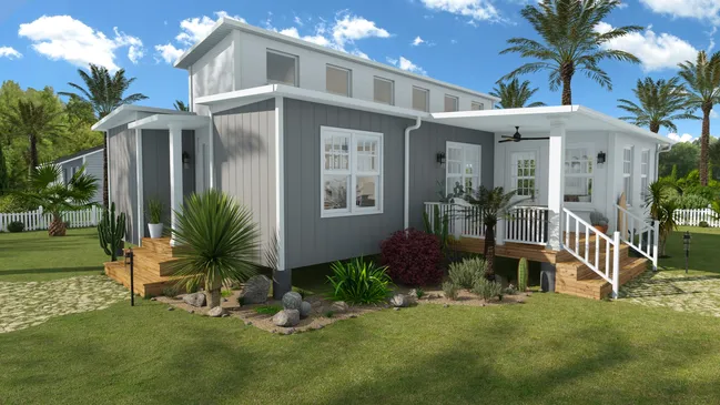 3D render by Cedreo of a mobile home type house